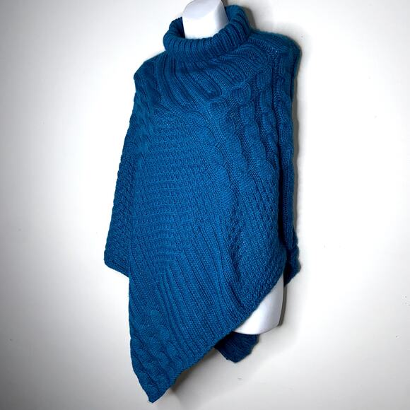 Chico's Poncho Women's Size L/XL Sweater Knit Teal Color * - Picture 4 of 8
